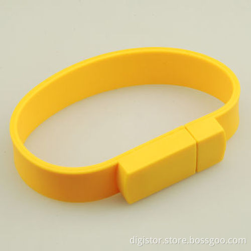 Bracelet USB 2.0 made of silicone material, colorful design, 128MB-32GB customized logo welcomed